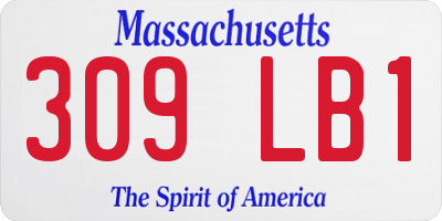 MA license plate 309LB1