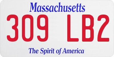 MA license plate 309LB2