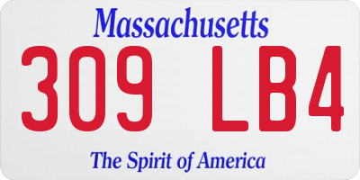 MA license plate 309LB4