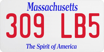 MA license plate 309LB5