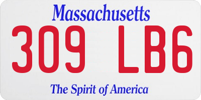 MA license plate 309LB6