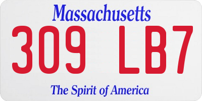 MA license plate 309LB7
