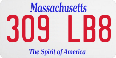 MA license plate 309LB8