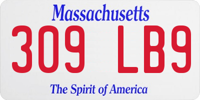 MA license plate 309LB9