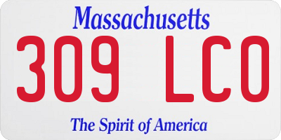 MA license plate 309LC0