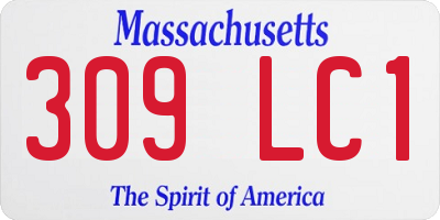 MA license plate 309LC1