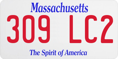 MA license plate 309LC2