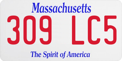 MA license plate 309LC5