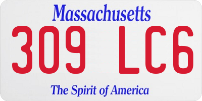MA license plate 309LC6