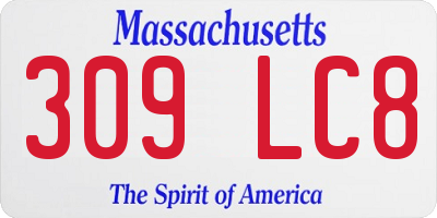 MA license plate 309LC8