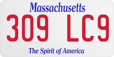 MA license plate 309LC9