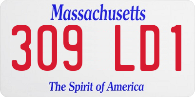 MA license plate 309LD1