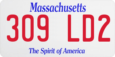 MA license plate 309LD2