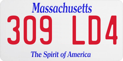 MA license plate 309LD4