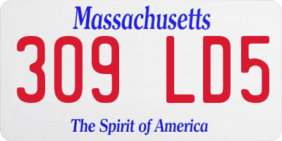 MA license plate 309LD5