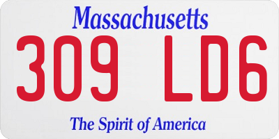 MA license plate 309LD6