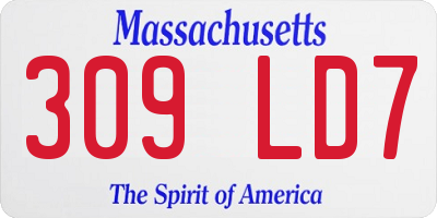 MA license plate 309LD7