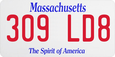 MA license plate 309LD8