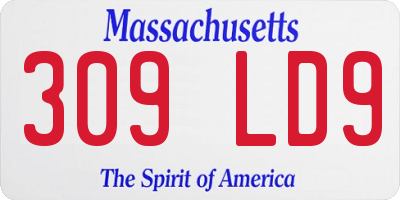 MA license plate 309LD9