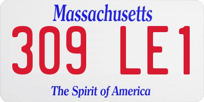 MA license plate 309LE1