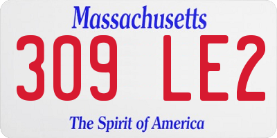 MA license plate 309LE2