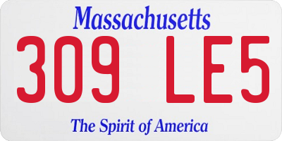 MA license plate 309LE5