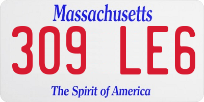 MA license plate 309LE6