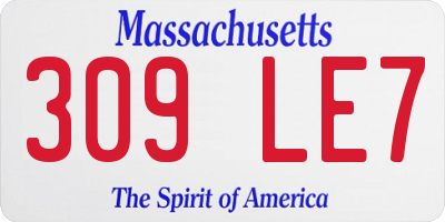 MA license plate 309LE7