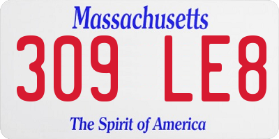 MA license plate 309LE8