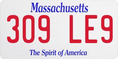 MA license plate 309LE9