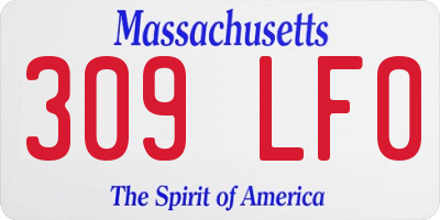 MA license plate 309LF0