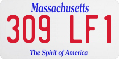 MA license plate 309LF1
