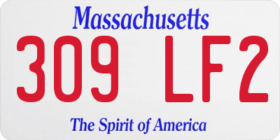 MA license plate 309LF2