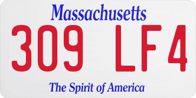 MA license plate 309LF4