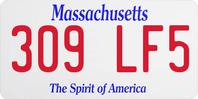 MA license plate 309LF5