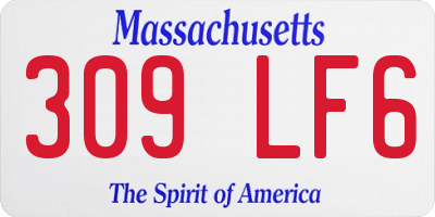 MA license plate 309LF6