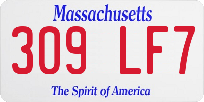 MA license plate 309LF7