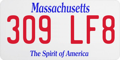 MA license plate 309LF8