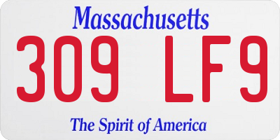 MA license plate 309LF9