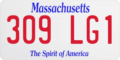 MA license plate 309LG1