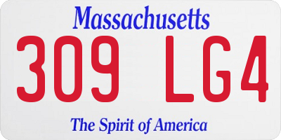 MA license plate 309LG4