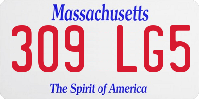 MA license plate 309LG5