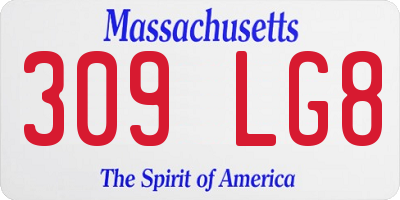 MA license plate 309LG8