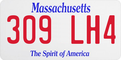 MA license plate 309LH4