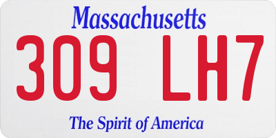 MA license plate 309LH7