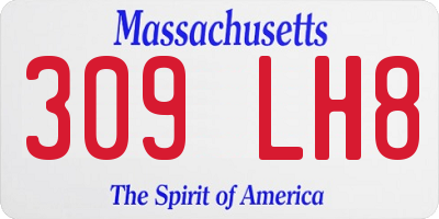 MA license plate 309LH8