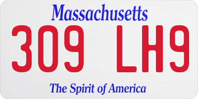 MA license plate 309LH9