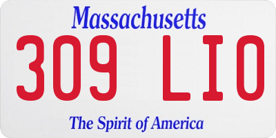MA license plate 309LI0