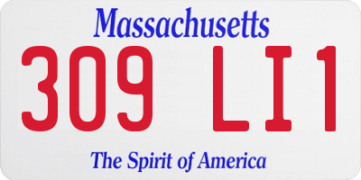 MA license plate 309LI1