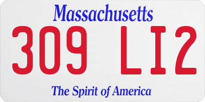 MA license plate 309LI2